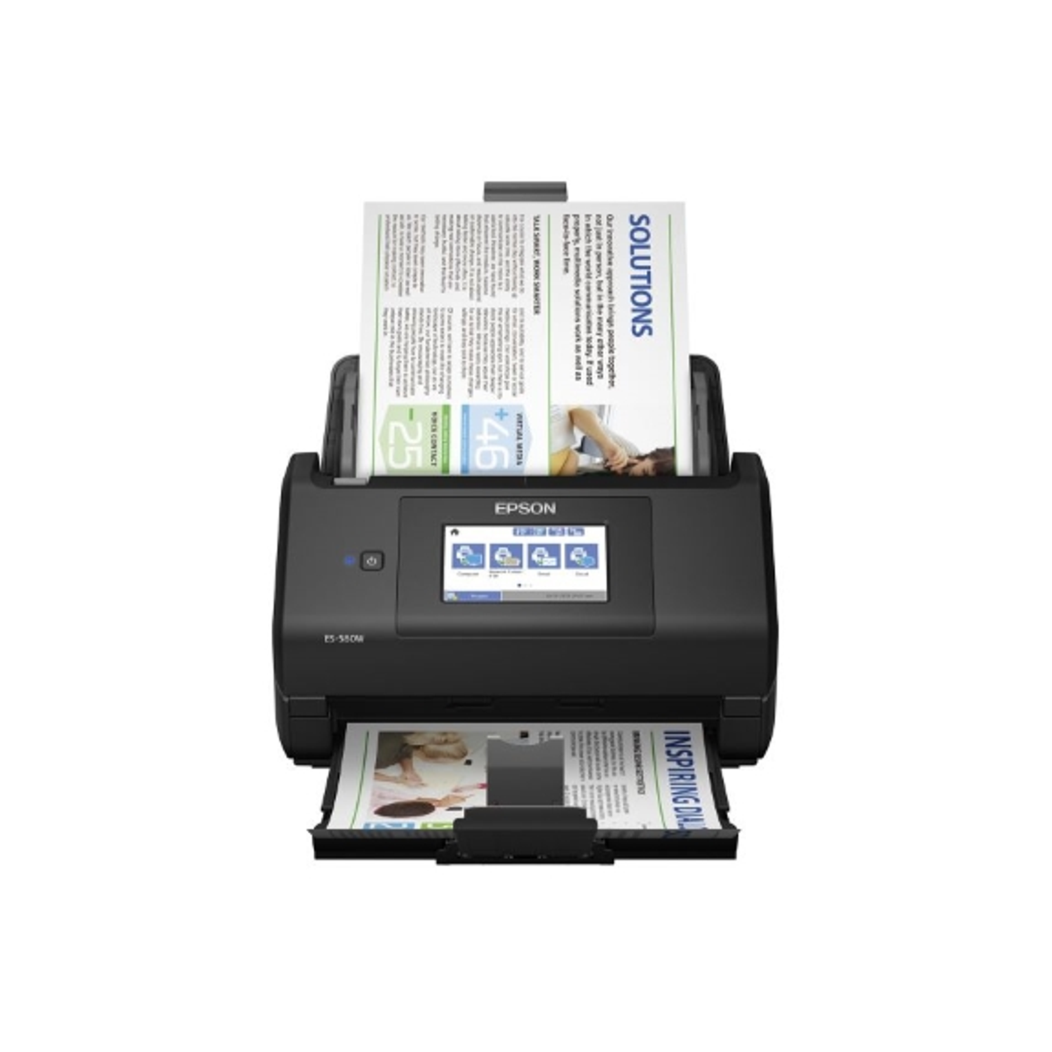 Epson WorkForce ES-580W Escáner de Documentos Dúplex Inalámbrico 35ppm 70ipm, ADF 100 Hojas, WiFi USB 3.0, OCR, Pantalla Táctil 4.3”, Escaneo a Nube y USB, 600 dpi 1