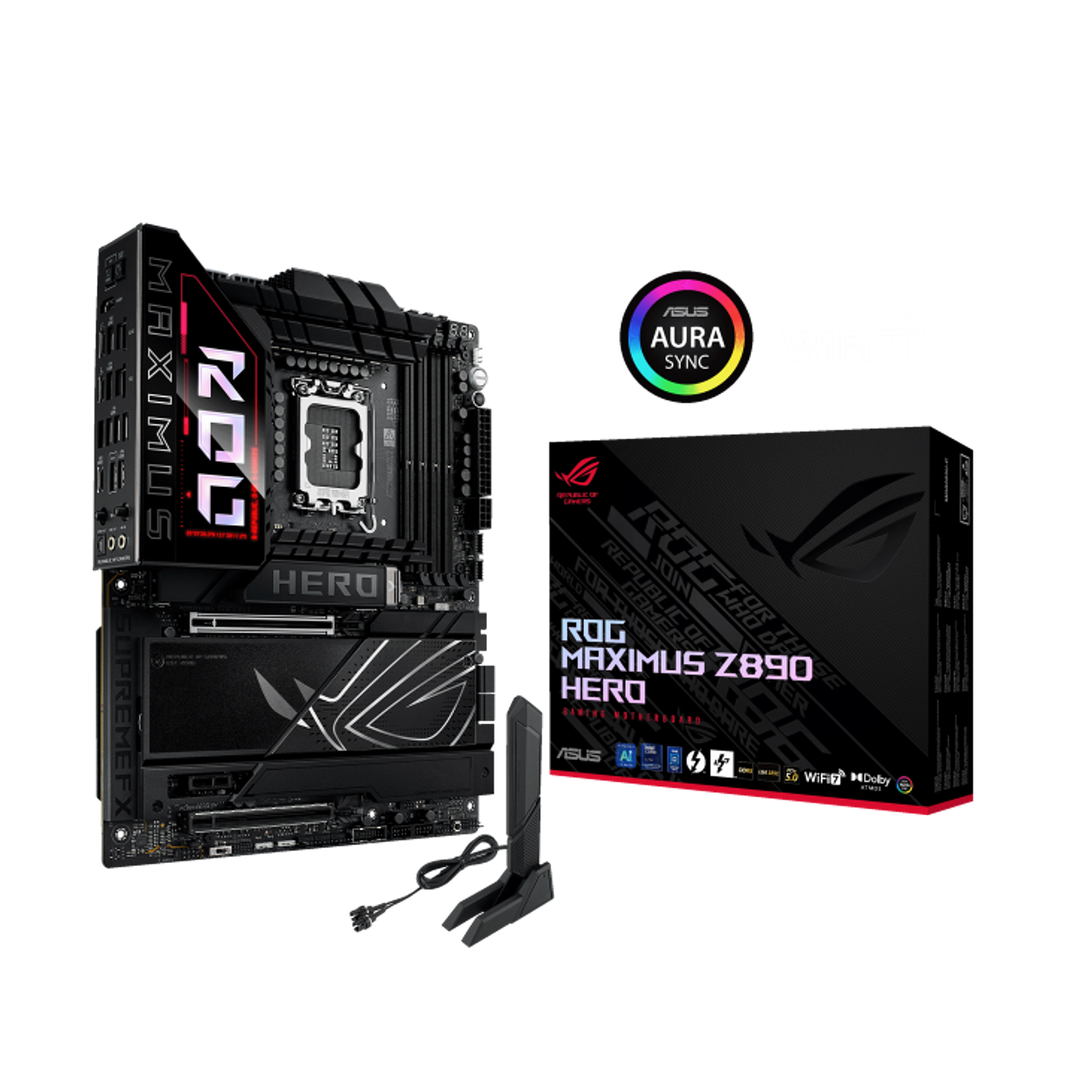 ASUS ROG Maximus Z890 Hero Placa Madre Gaming ATX, Intel Z890, LGA1851, DDR5 8800+, PCIe 5.0, WiFi 7, Thunderbolt 4, 2.5G + 5G LAN, Aura Sync RGB, Overclocking Extremo 12
