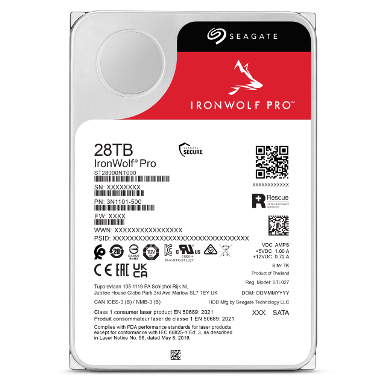 Seagate IronWolf Pro Disco Duro 28TB 7200 RPM, 512MB Cache, SATA 6Gb/s, 3.5