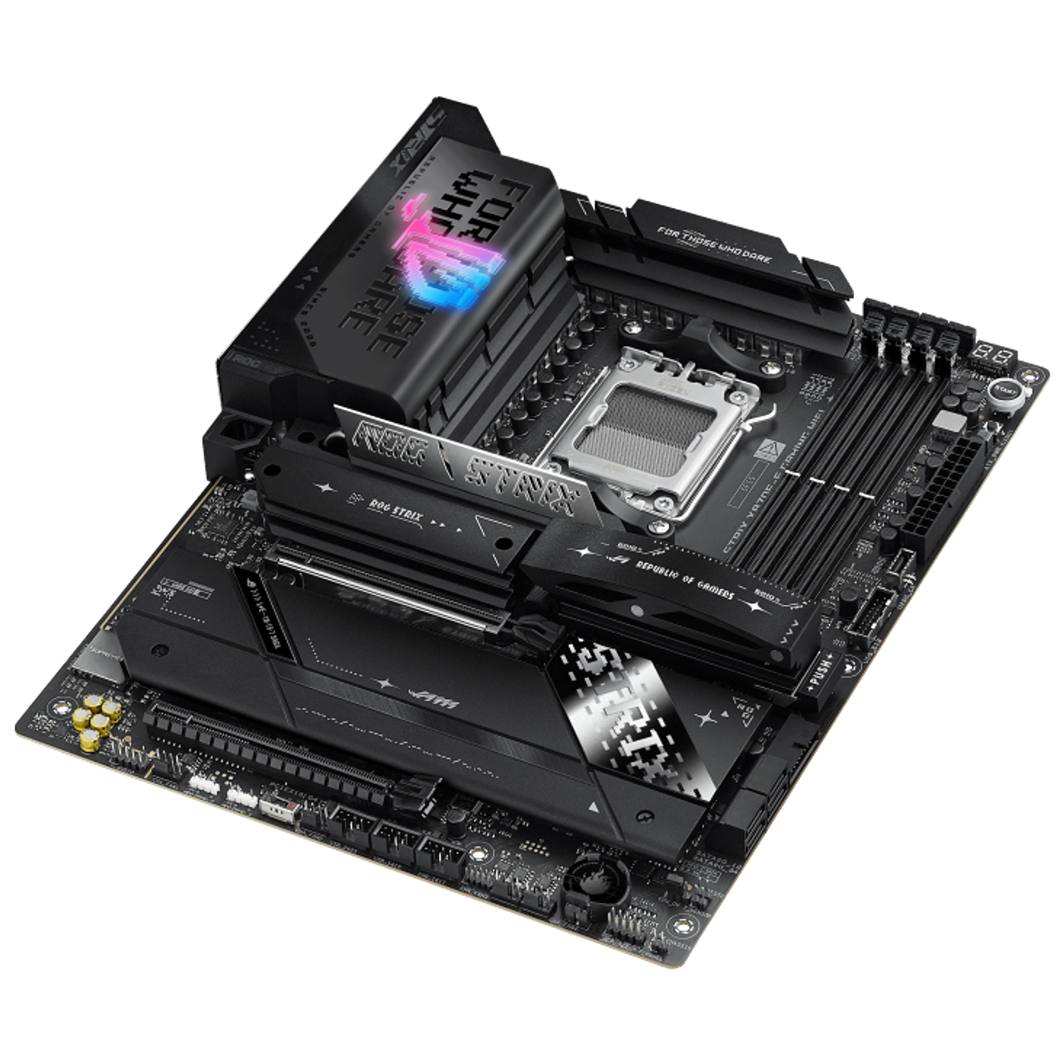 ASUS ROG STRIX X870E-E GAMING WIFI, Placa Madre AM5, PCIe 5.0, WiFi 7, ATX gaming, Ryzen 9000, Ryzen 8000, Ryzen 7000, USB4 40Gbps, Ethernet 5Gb, M.2 PCIe 5.0, ASUS ROG gaming, moth 5