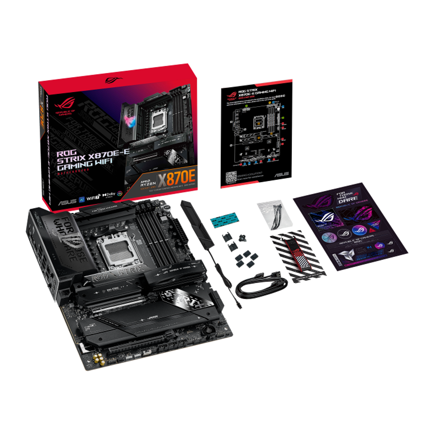 ASUS ROG STRIX X870E-E GAMING WIFI, Placa Madre AM5, PCIe 5.0, WiFi 7, ATX gaming, Ryzen 9000, Ryzen 8000, Ryzen 7000, USB4 40Gbps, Ethernet 5Gb, M.2 PCIe 5.0, ASUS ROG gaming, moth 11