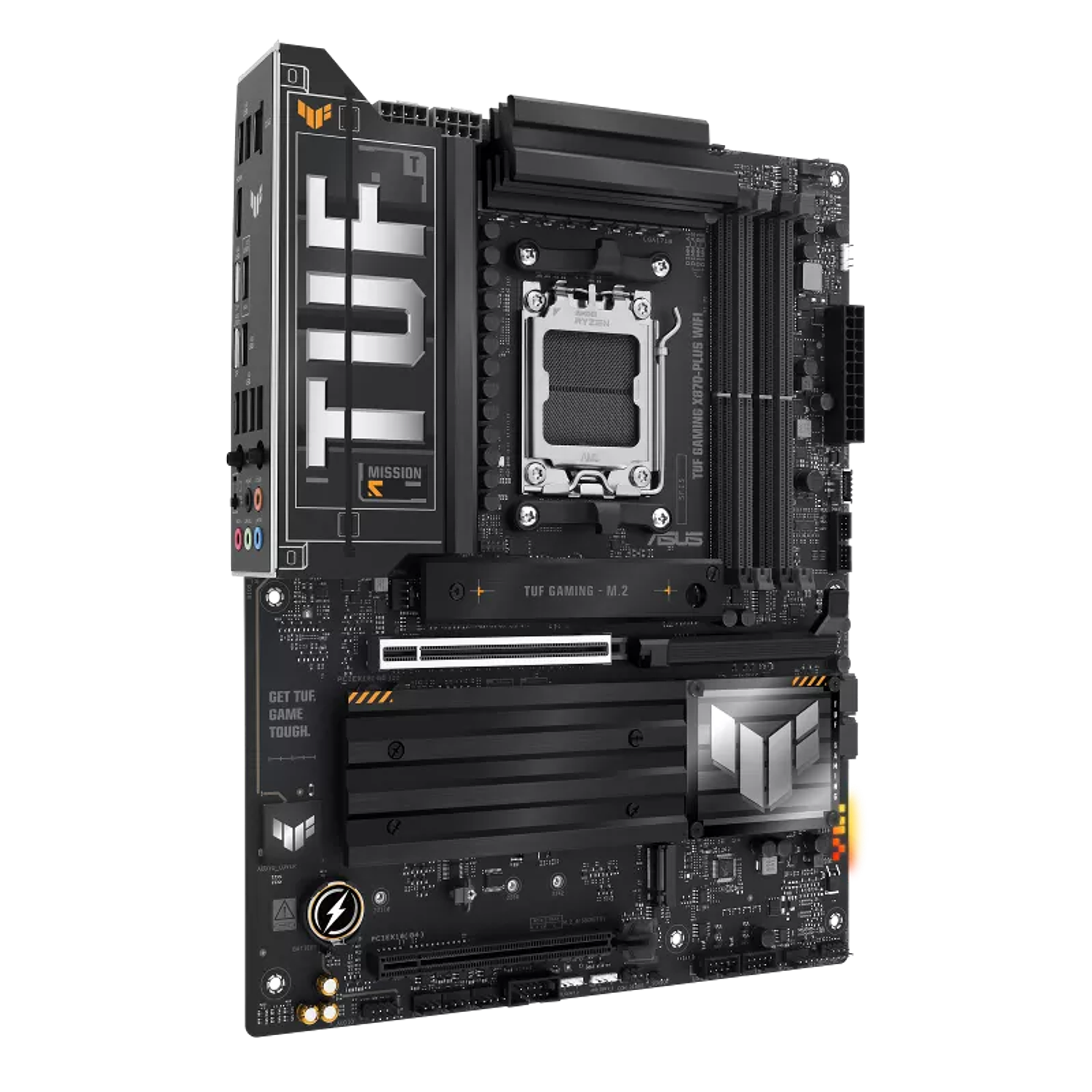 ASUS TUF GAMING X870-PLUS WIFI Placa Madre ATX AM5, DDR5, PCIe 5.0, WiFi 7, USB4, Gaming Ryzen 9000/8000/7000, RGB Aura Sync 3