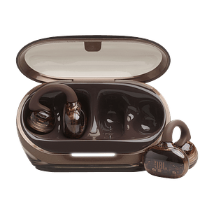 JBL Soundgear Clips TWS Open Ear, Audífonos Inalámbricos Bluetooth 5.4, OpenSound, Graves Potentes, 4 Micrófonos con IA, IP54 Resistente al Agua, 32H Batería, Multipunto, Control Táctil, Cafe