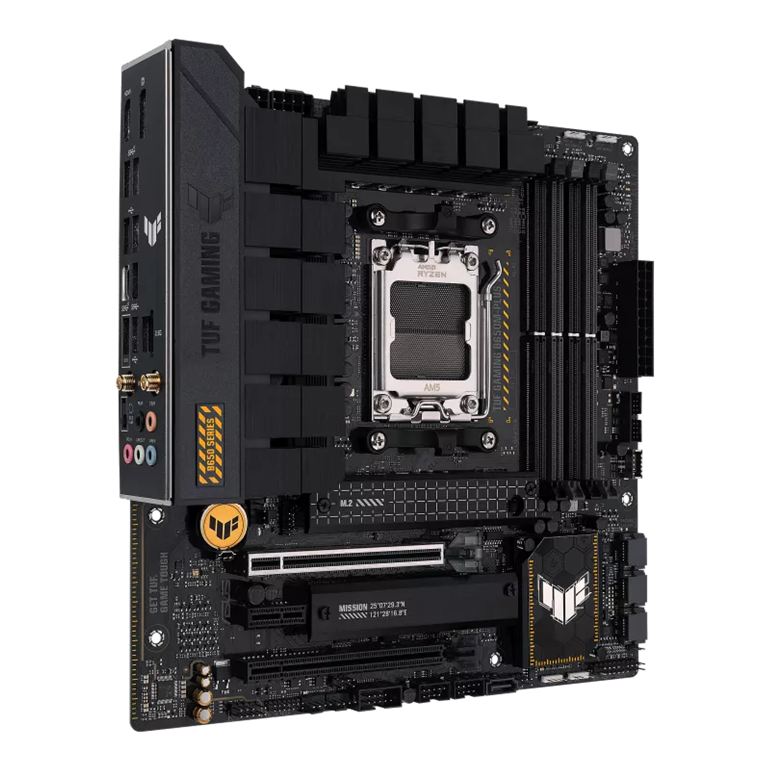 ASUS TUF GAMING B650M-PLUS WIFI AM5 DDR5 Micro ATX Gaming Placa Madre, WiFi 6, PCIe 5.0, 2.5Gb LAN, Aura Sync RGB, HDMI, DisplayPort, USB-C 3.2 Gen 2x2 1