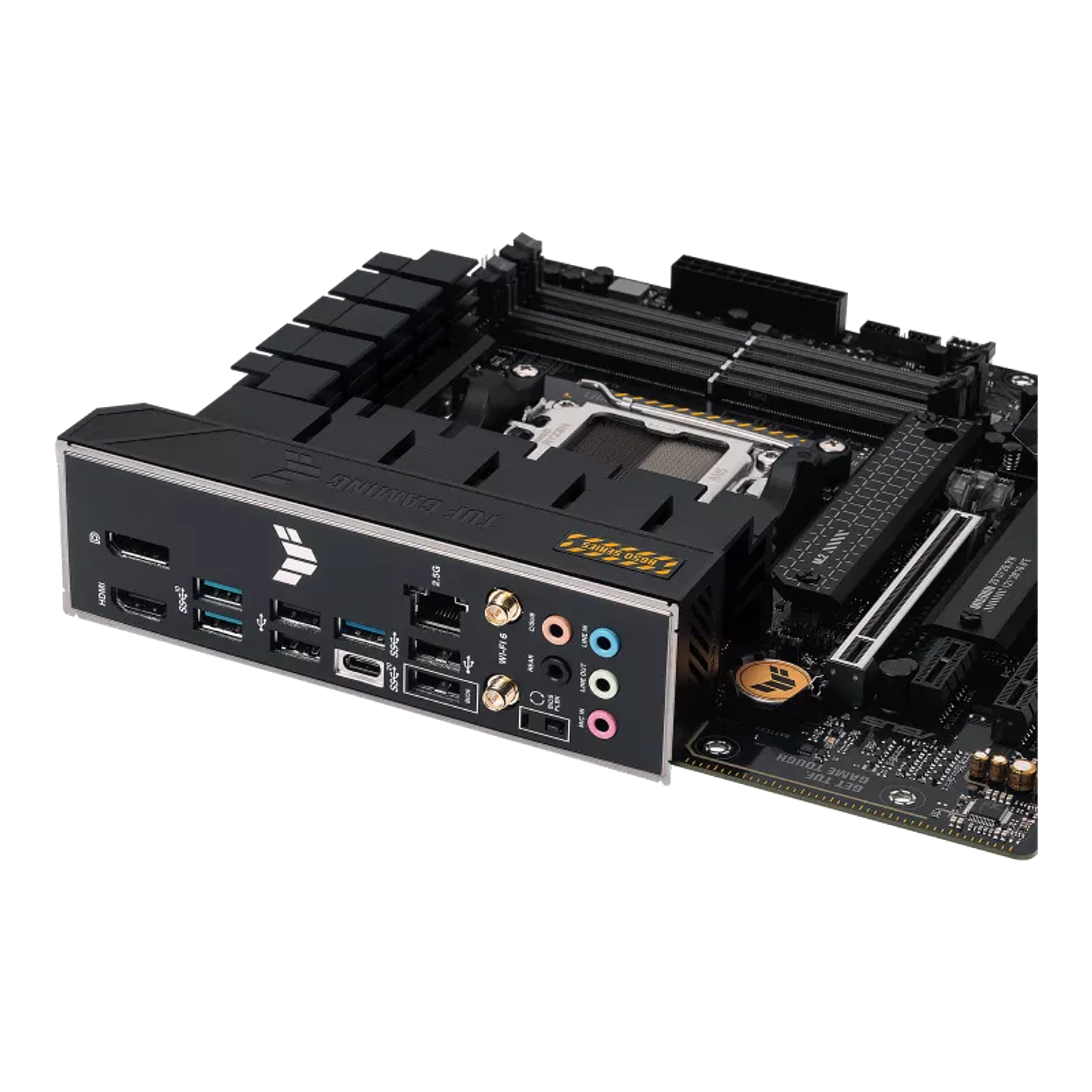 ASUS TUF GAMING B650M-PLUS WIFI AM5 DDR5 Micro ATX Gaming Placa Madre, WiFi 6, PCIe 5.0, 2.5Gb LAN, Aura Sync RGB, HDMI, DisplayPort, USB-C 3.2 Gen 2x2 6