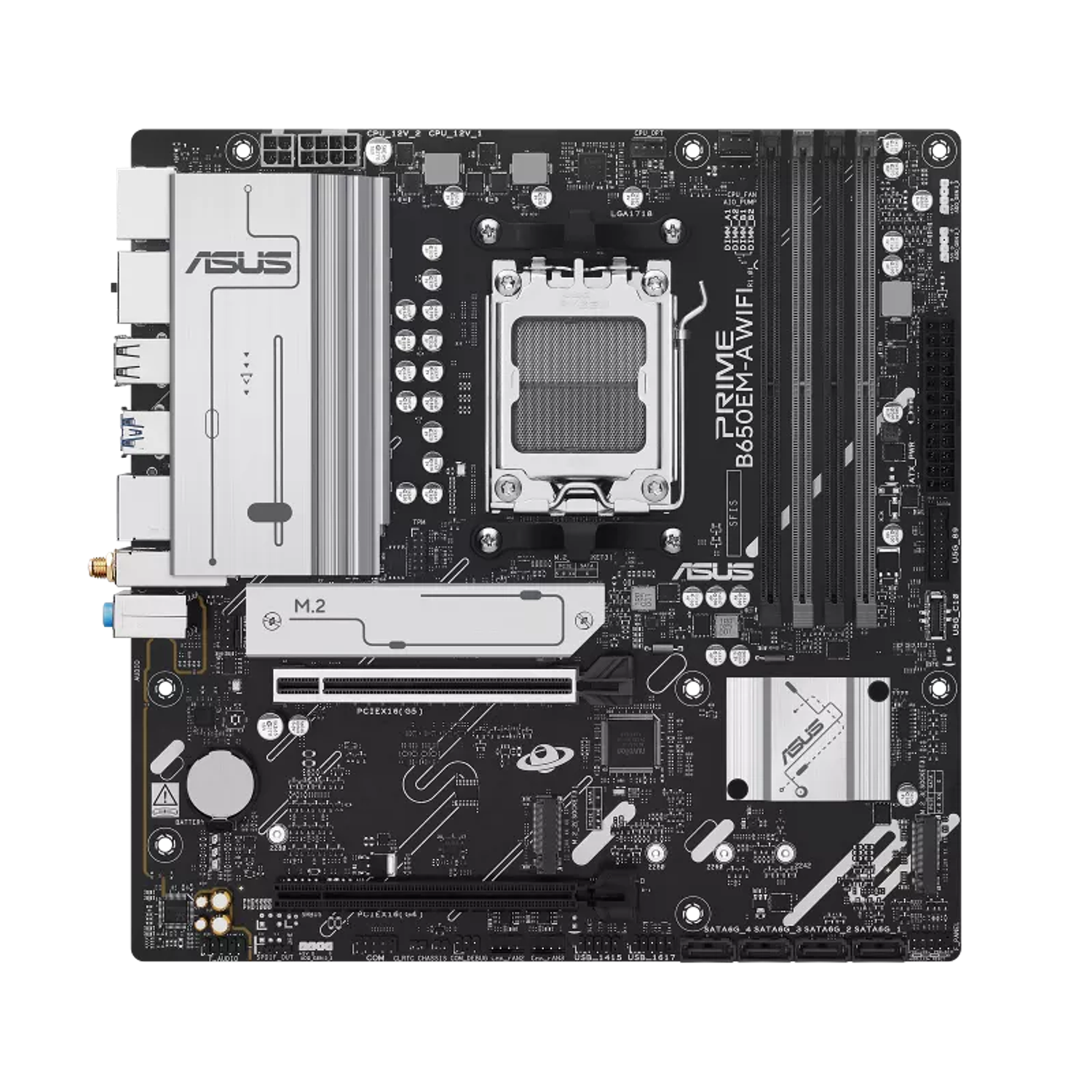 ASUS PRIME B650M-A WIFI, Placa Madre AM5 DDR5, Micro ATX, WiFi 6, PCIe 5.0, Ryzen 1
