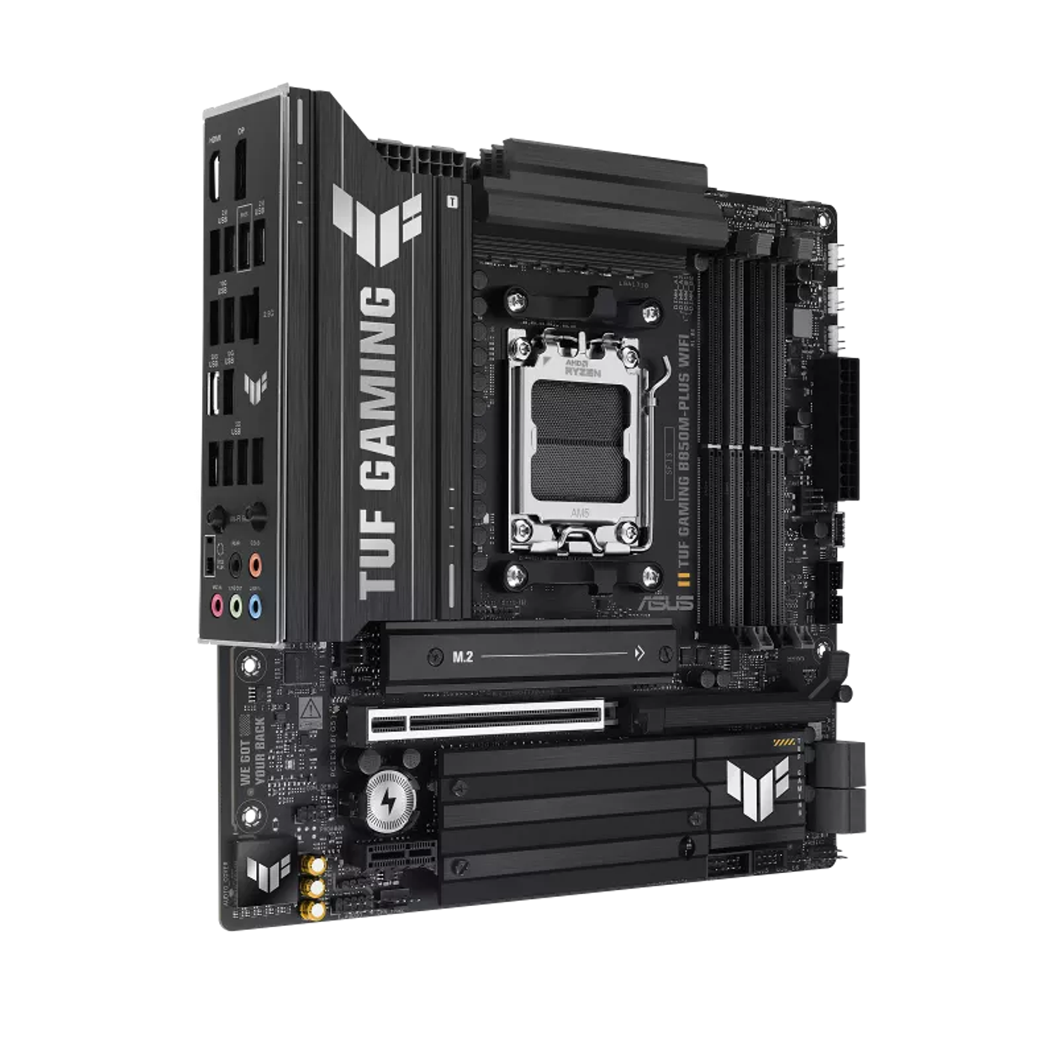ASUS TUF GAMING B850M-PLUS WIFI Placa Madre AM5, DDR5, Micro-ATX, PCIe 5.0, WiFi 6E, Gaming, Workstation, Alta Velocidad, Compatible Ryzen 9000/8000/7000 2