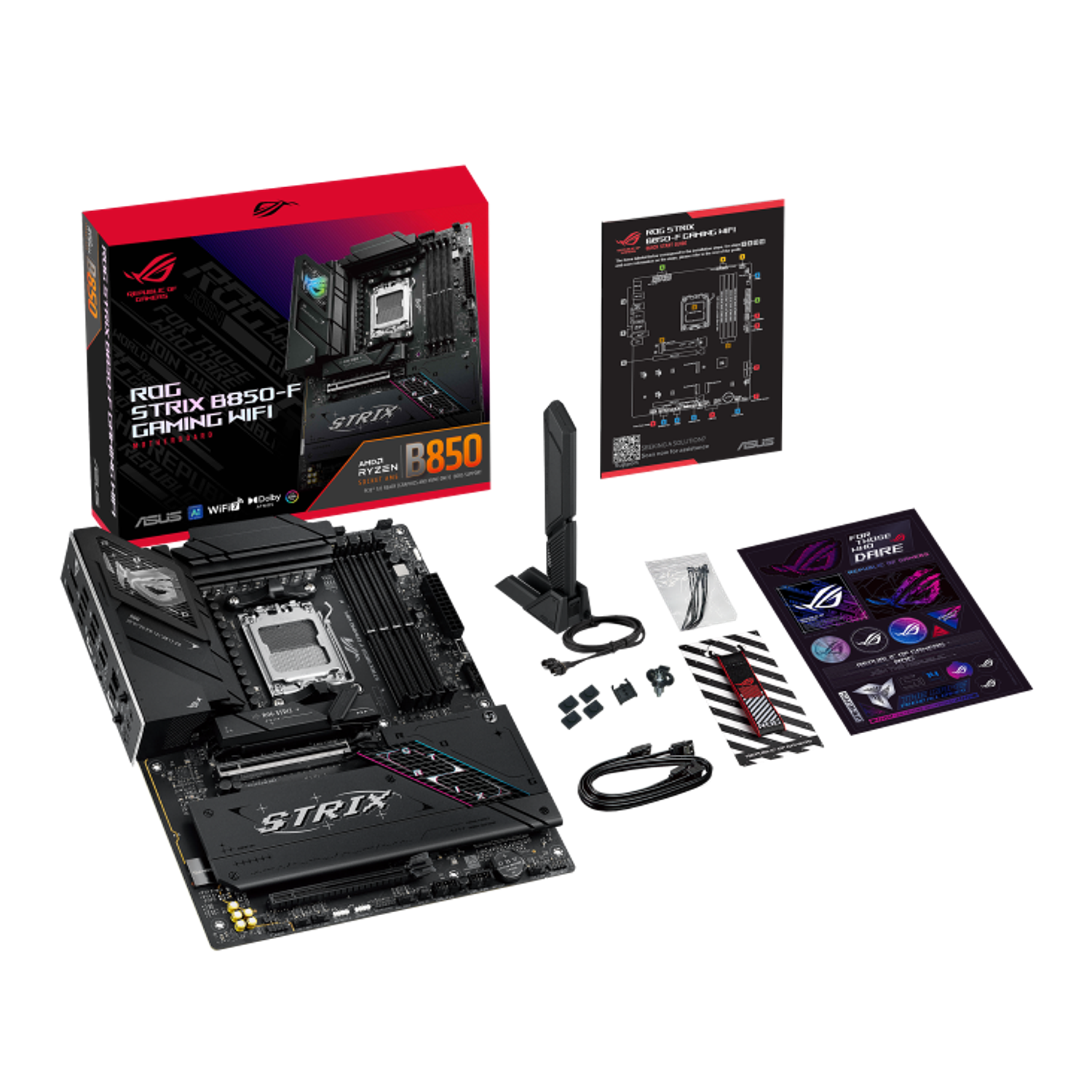 ASUS ROG STRIX B850-F GAMING WIFI Placa Madre ATX AM5 DDR5, Gamer, PCIe 5.0, Wi-Fi 7, Audio SupremeFX 7.1, Overclocking, Ryzen 9000/8000/7000 11