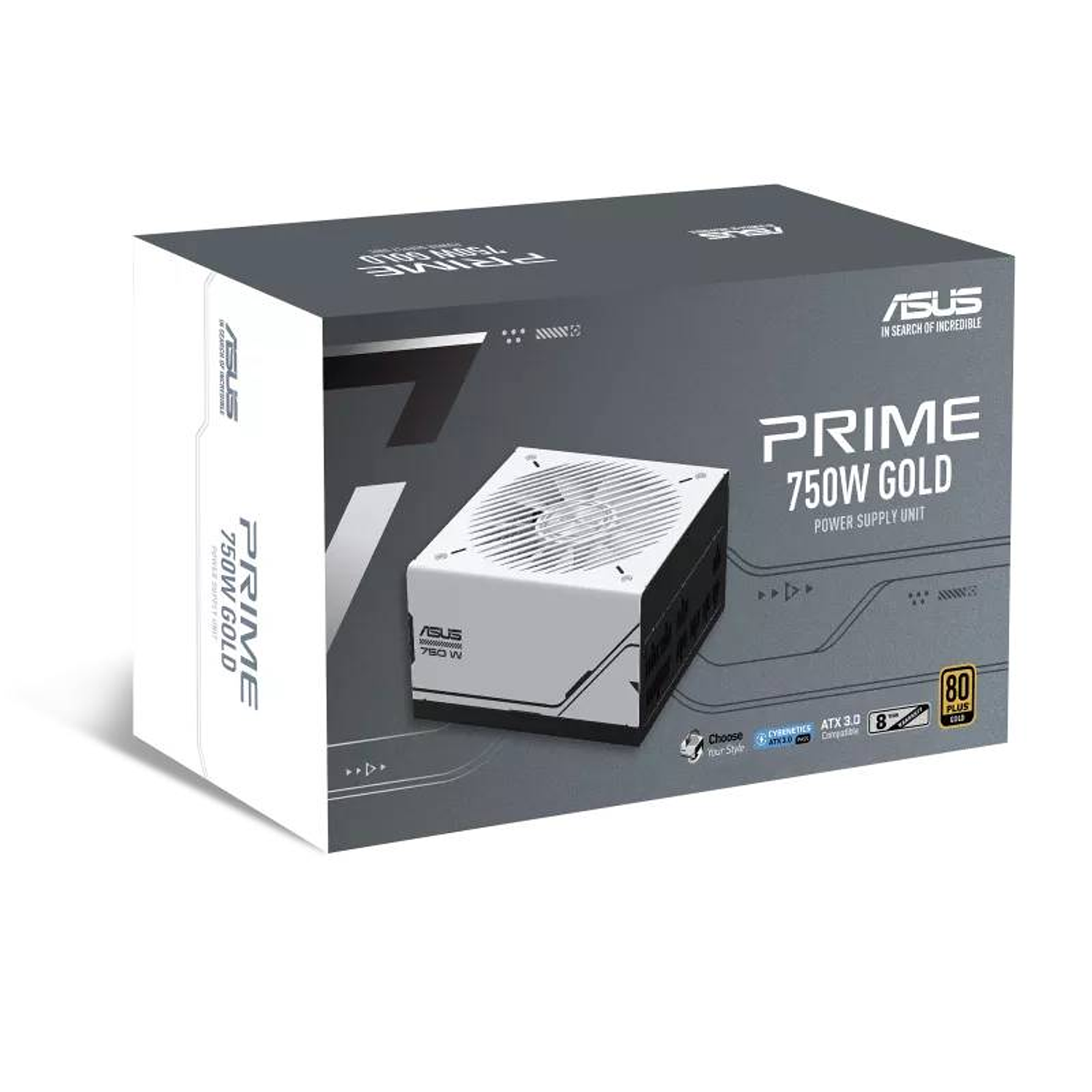 ASUS Prime AP‑750G 750W Gold Fuente de Poder Modular, PSU Gaming 750W, 80 Plus Gold, ATX 3.1, Totalmente Modular, PC Gamer, Alta Eficiencia 12