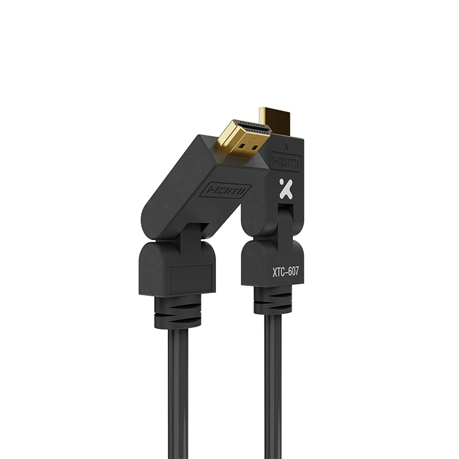 Xtech XTC-607 Cable HDMI 1.8m Giratorio 180° 4K 30Hz, HDMI 1.4 Alta Velocidad 10.2Gbps, Ethernet, Conectores Dorados, Cable Audio Video Universal 3