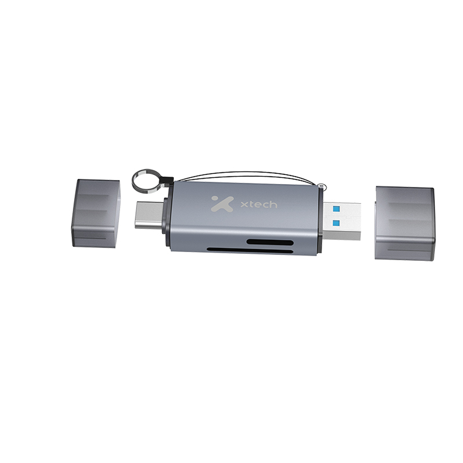 Xtech XTC-581 Lector de Tarjetas SD y MicroSD, USB 3.0, USB-C OTG, 5Gbps, Aluminio, Compatible Android, iOS, Windows, Mac 2