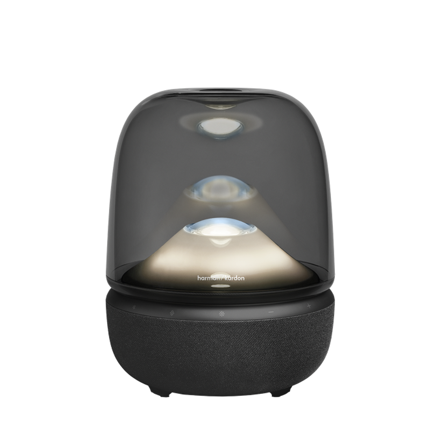 Harman Kardon (HKAURAS5BLKCA) Aura Studio 5 Parlante Bluetooth 5.4 con Luces 360, Subwoofer 100W, Sonido 3 Vías, Auracast, USB-C, Negro 6