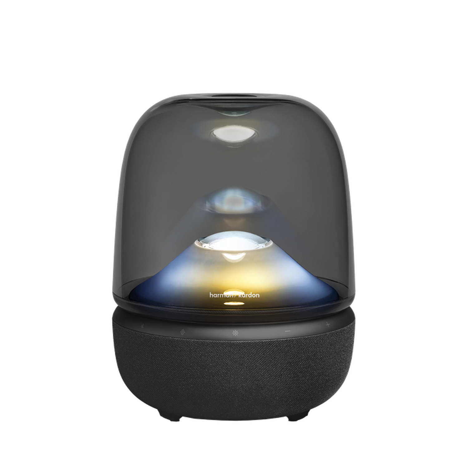 Harman Kardon (HKAURAS5BLKCA) Aura Studio 5 Parlante Bluetooth 5.4 con Luces 360, Subwoofer 100W, Sonido 3 Vías, Auracast, USB-C, Negro 8