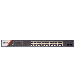 Hikvision DS-3E1526P-SI-24P2F Switch Smart Managed 24 Puertos Gigabit PoE + 2 Puertos SFP, 370W