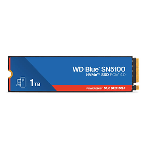 Western Digital SSD WD Blue SN5100 1TB NVMe PCIe Gen4 M.2 2280, 7100MB/s, SSD interno, Alto Rendimiento