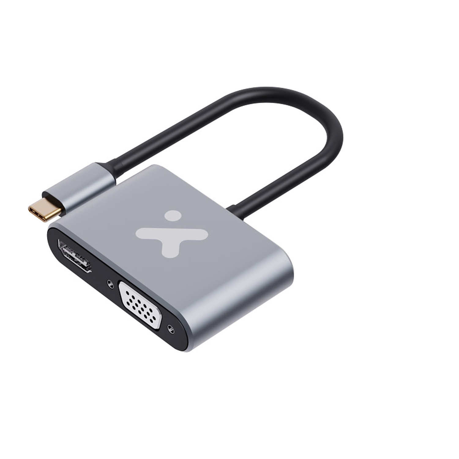 Xtech XTC-542 Adaptador USB-C a HDMI y VGA 2 en 1, 4K 30Hz, Full HD, Video Adapter para Laptop, MacBook y PC 3