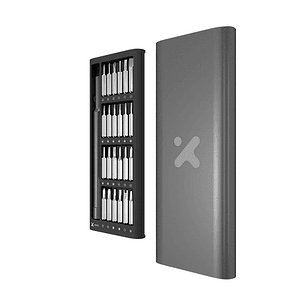 Xtech XTA-820 Kit Destornilladores de Precisión 25 en 1, Acero S2, Estuche de Aluminio, Herramientas para Reparación Electrónica