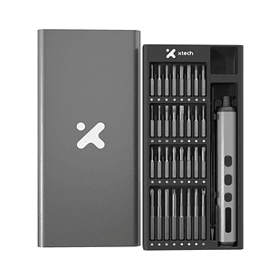 Xtech XTA-821 Destornillador Eléctrico de Precisión 68 en 1 Recargable USB-C, Kit de Reparación Electrónica con 64 Puntas S2
