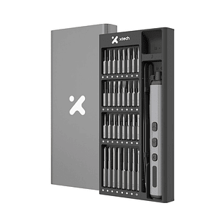 Xtech XTA-821 Destornillador Eléctrico de Precisión 68 en 1 Recargable USB-C, Kit de Reparación Electrónica con 64 Puntas S2