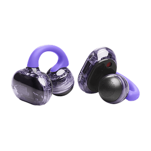 JBL Soundgear Clips Audífonos Inalámbricos Open Ear TWS, Bluetooth 5.4, OpenSound, 4 Micrófonos, IP54, Hasta 32h de Batería, Control Táctil, Multipoint, App, Morados