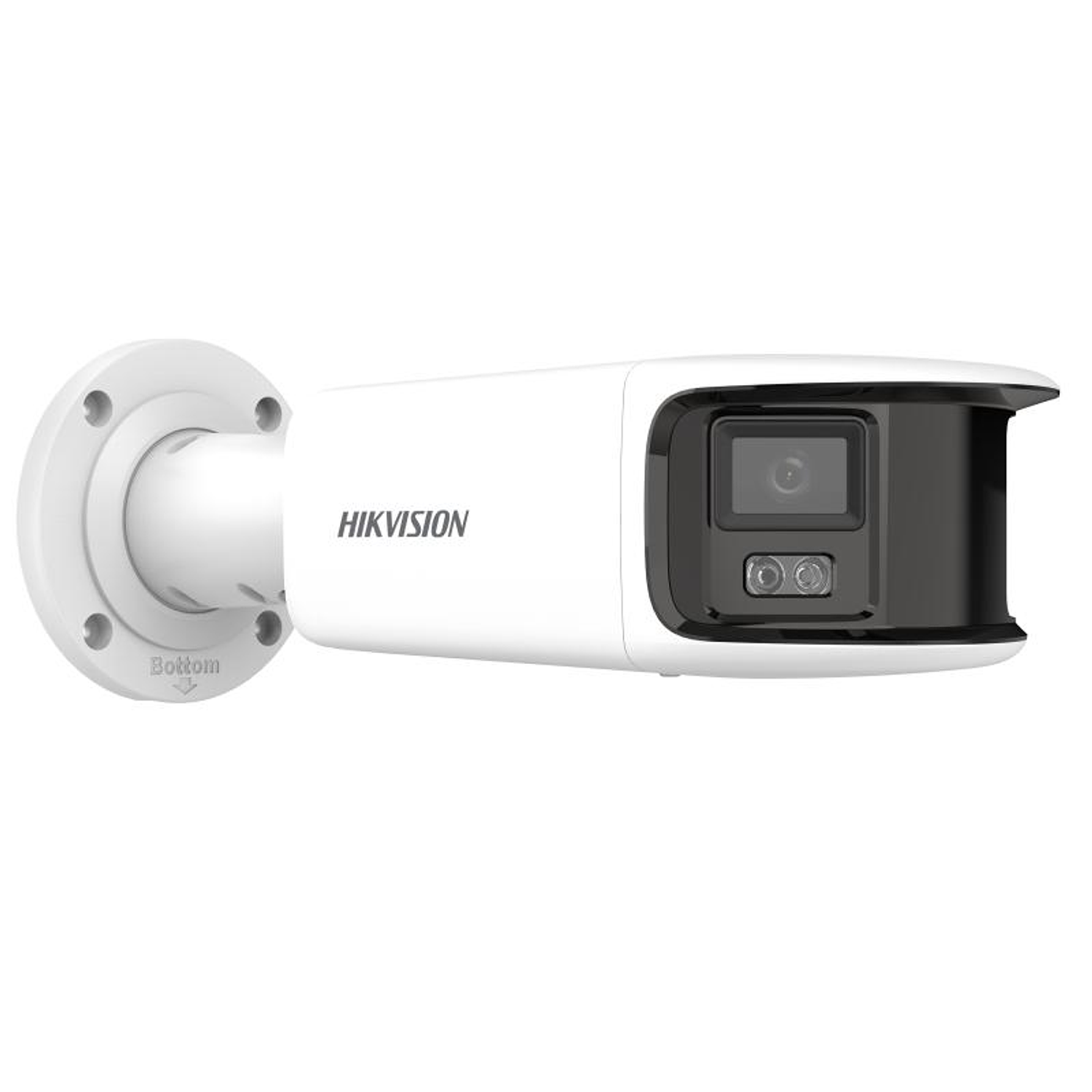 Hikvision Cámara IP 8MP Panorámica ColorVu 180°, Bala Fija, H.265+, WDR 130dB, IP67, PoE, Detección Humano/Vehículo, Luz Estroboscópica y Alarma Sonora, Audio Bidireccional, MicroSD 512GB 3