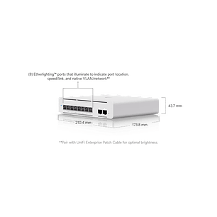 Ubiquiti USW-Pro-XG-8-PoE Switch UniFi Pro 8 Puertos 10G PoE++, 200 Gbps