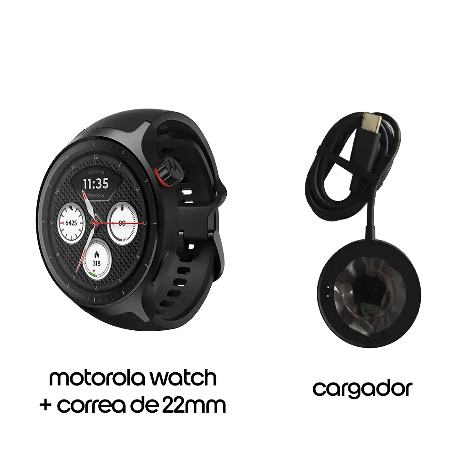 Motorola Moto Watch Smartwatch, GPS Integrado, Sensor SpO2, Bluetooth 5.0 LE, Carga Magnética, Negro 4