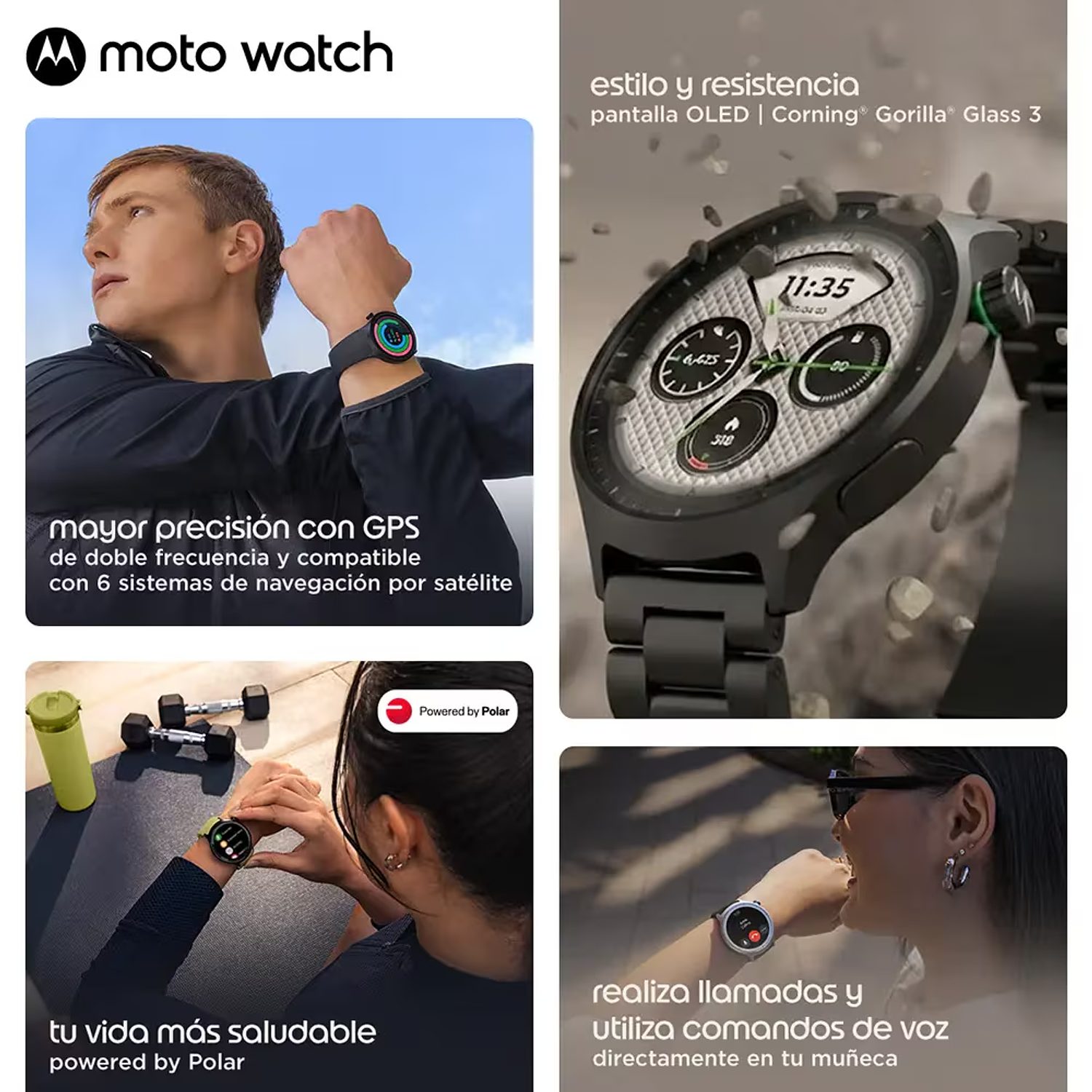 Motorola Moto Watch Smartwatch, GPS Integrado, Sensor SpO2, Bluetooth 5.0 LE, Carga Magnética, Negro 7