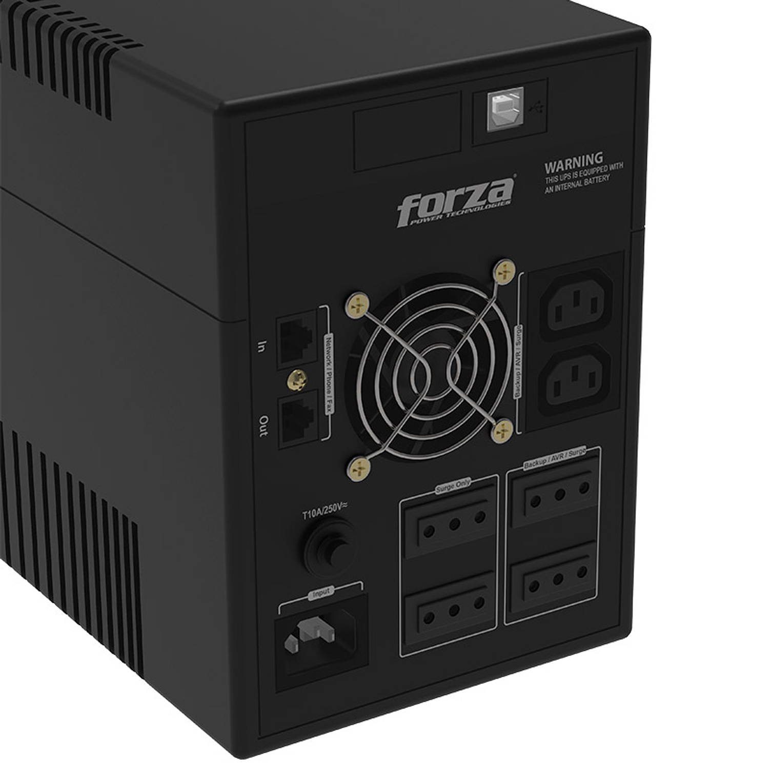 Forza NT-2402PRO-C UPS 2400VA 1200W, Interactiva, 220V, 6 Salidas, USB, Protección RJ45 RJ11, Torre 3