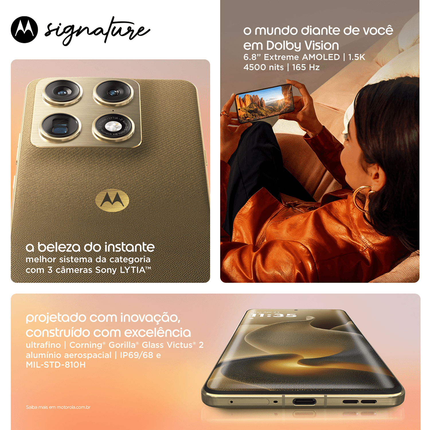  Motorola Signature Celular 16GB RAM, 1TB, Wi-Fi 7, Bluetooth 6.0, USB-C 3.2, Dual SIM, Negro 9