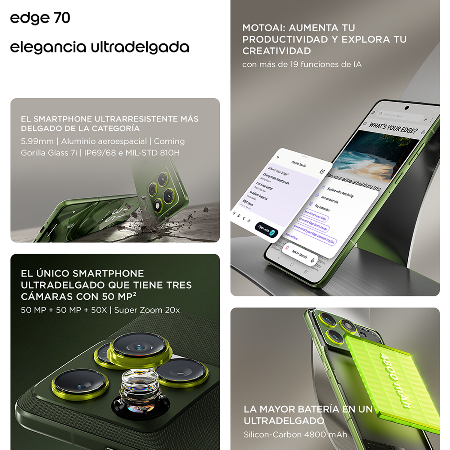 Motorola Edge 70 Celular, 12GB RAM, 512GB, 5G, Pantalla 6,7