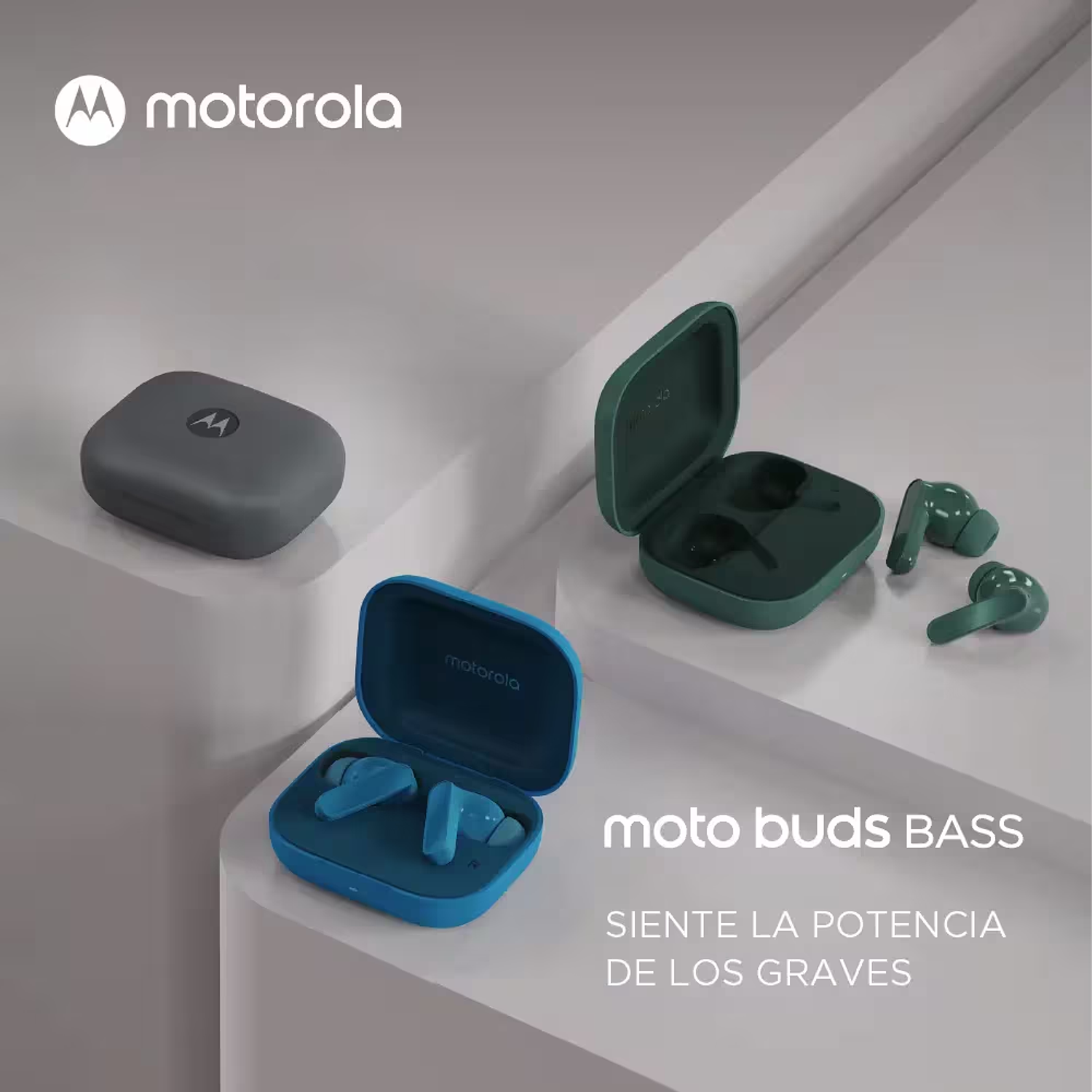 Motorola Moto Buds Bass Audífonos Inalámbricos Bluetooth, Hi-Res Audio, Graves Intensos, Cancelación Activa de Ruido 50 dB, Autonomía 43 h, IPX4, Blue Jewel 6