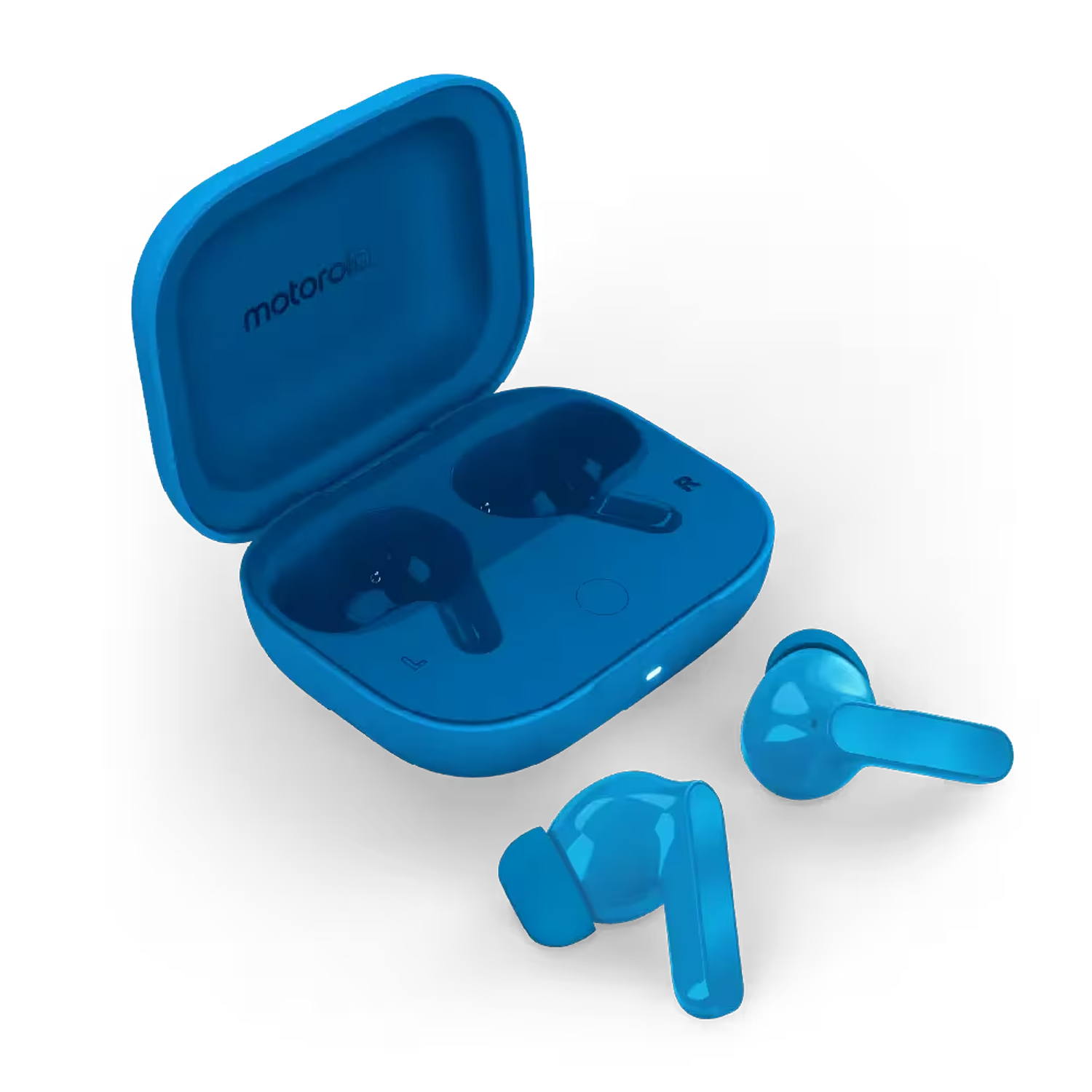 Motorola Moto Buds Bass Audífonos Inalámbricos Bluetooth, Hi-Res Audio, Graves Intensos, Cancelación Activa de Ruido 50 dB, Autonomía 43 h, IPX4, Blue Jewel 1