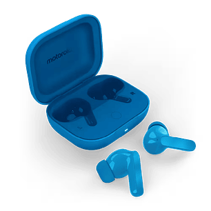 Motorola Moto Buds Bass Audífonos Inalámbricos Bluetooth, Hi-Res Audio, Graves Intensos, Cancelación Activa de Ruido 50 dB, Autonomía 43 h, IPX4, Blue Jewel