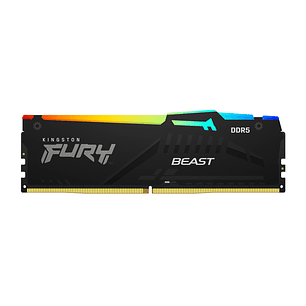 Kingston Fury Beast RGB, DDR5 64GB, 5600MHz, CL36, Memoria RAM Gaming, Alto Rendimiento, RGB Integrado, PC, Multitarea, Edición de Video