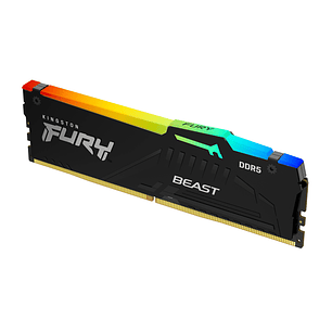 Kingston Fury Beast RGB, DDR5 64GB, 5600MHz, CL36, Memoria RAM Gaming, Alto Rendimiento, RGB Integrado, PC, Multitarea, Edición de Video