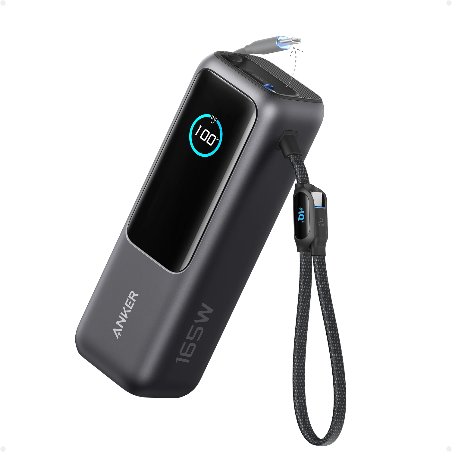 Anker Power Bank, 25000mah, 165w, Con Pantalla Digital, 2x Usb-C, 1x Usb-A, Carga Rápida Bidireccional, Negro 1