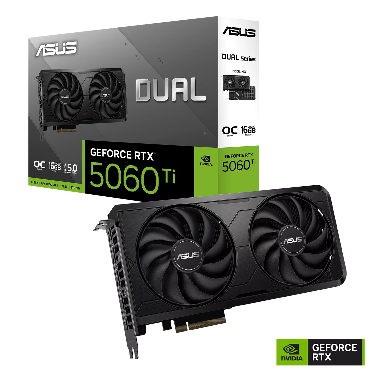 Asus Dual Geforce RTX 5060 Ti Oc Edition 16gb GDDR7 Evo Tarjeta Grafica, 1x Hdmi 2.1a, 3x Displayport 2.1, Dual Fan 1