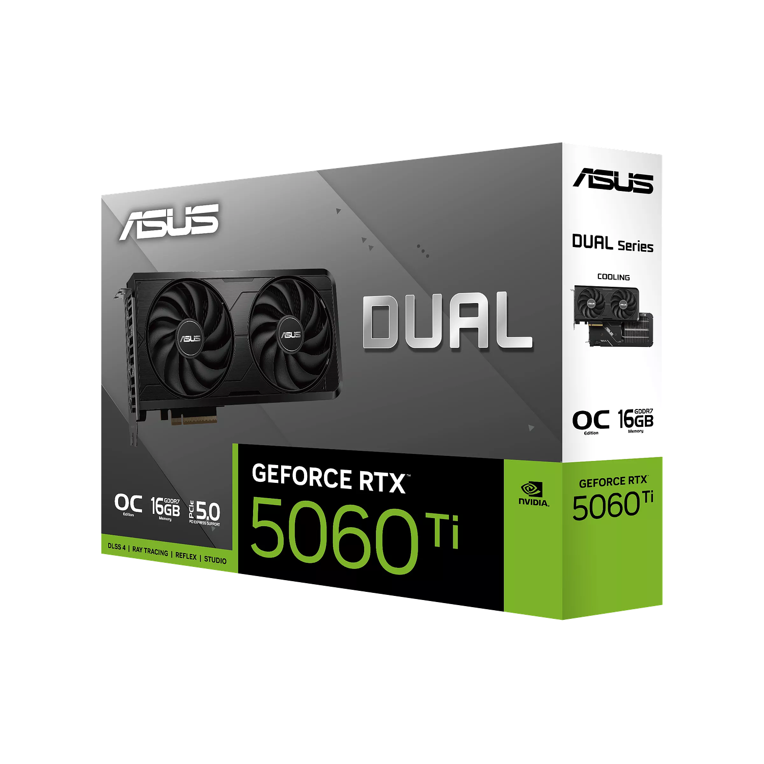 Asus Dual Geforce RTX 5060 Ti Oc Edition 16gb GDDR7 Evo Tarjeta Grafica, 1x Hdmi 2.1a, 3x Displayport 2.1, Dual Fan 15
