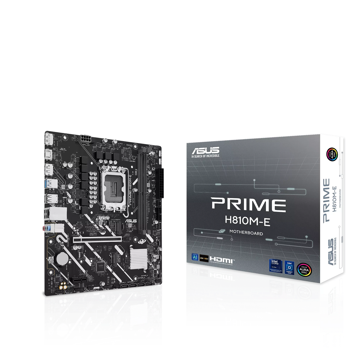 Asus Prime H810m-E Placa Madre Intel Lga 1851, 1x Hdmi 2.1, 1x Displayport 1.4, 1x Vga, 2.5 Gbe Lan, 2x M.2 6