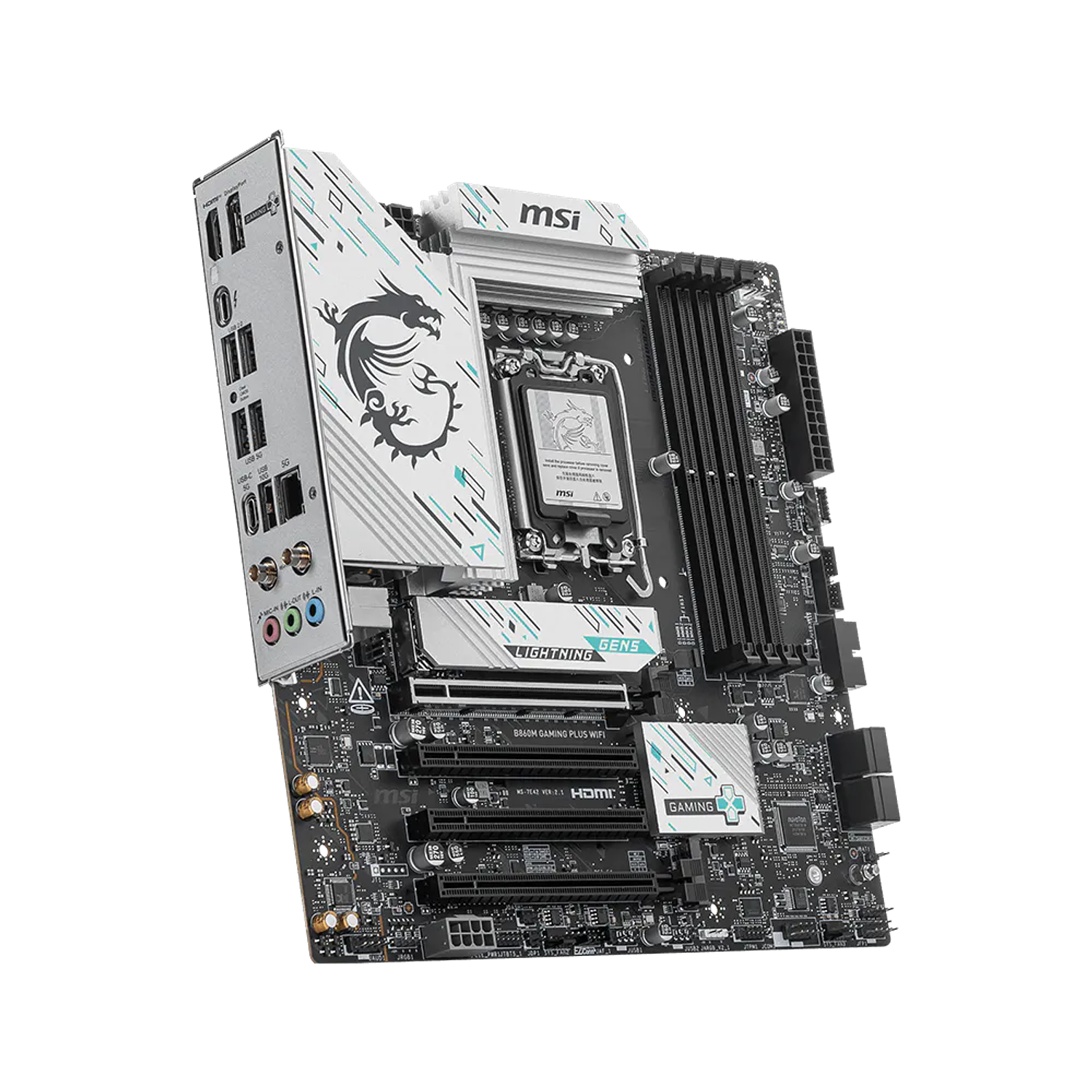 MSI B860M Gaming Plus Wifi Placa Madre, Socket Intel LGA 1851, 1x Hdmi 2.1, 1x Displayport 1.4, Wi-Fi 7, 2.5 Gbe Lan, 2x M.2 3