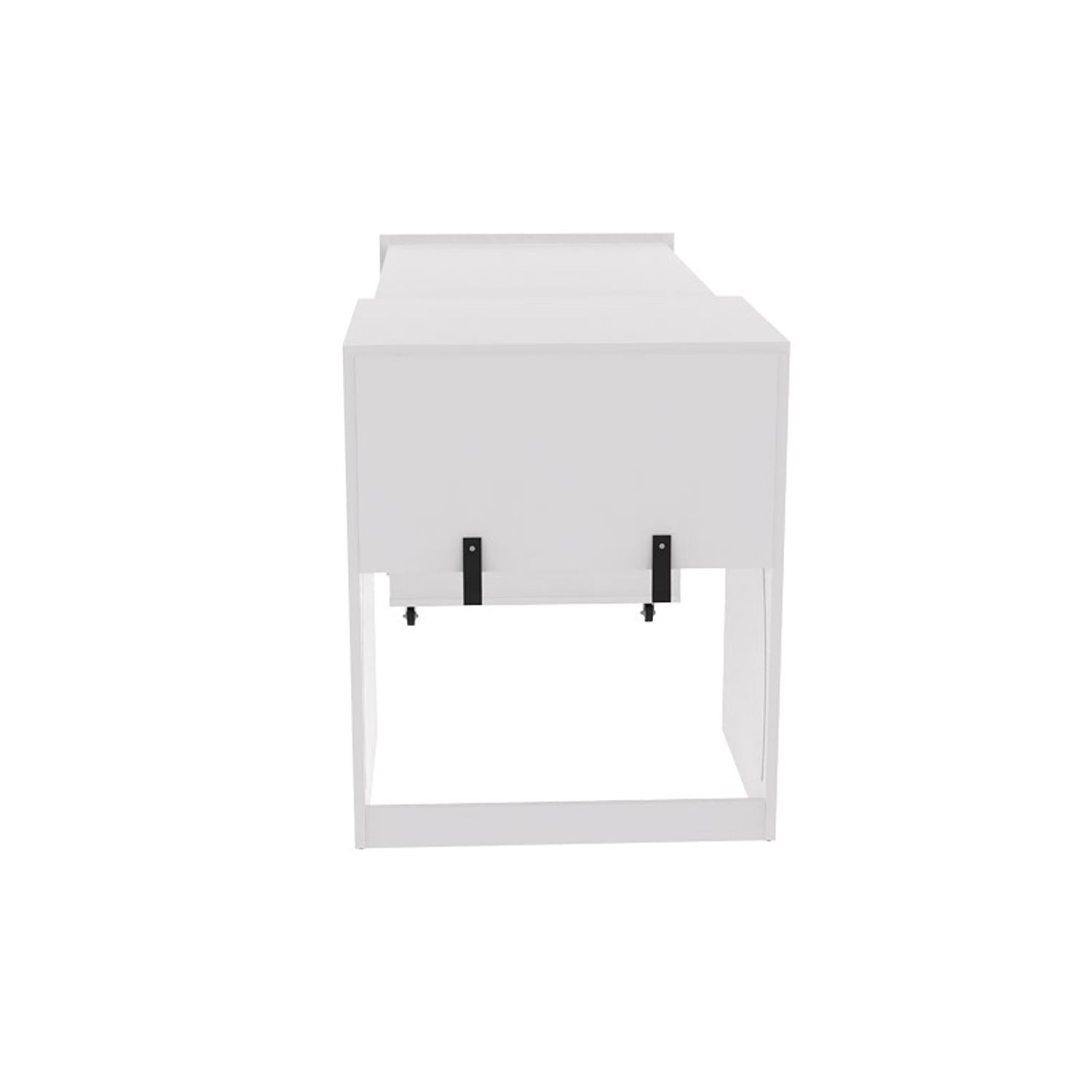 Xtech XTF-CD210 Escritorio Expandible Convertible Blanco, Escritorio Plegable con Ruedas, Mesa Multifuncional con Cajón y Repisa, Oficina Hogar Compacta 4