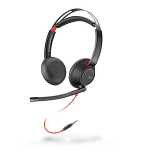 Poly Blackwire 5220 Auriculares USB-C con Micrófono, Cancelación de Ruido, Jack 3.5mm, Audífonos para Oficina, Call Center y Videollamadas
