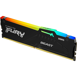 Kingston FURY Beast RGB DDR5 32GB 6400MHz CL32 KF564C32BBEA-32, Memoria RAM Gamer, EXPO, RGB, DIMM