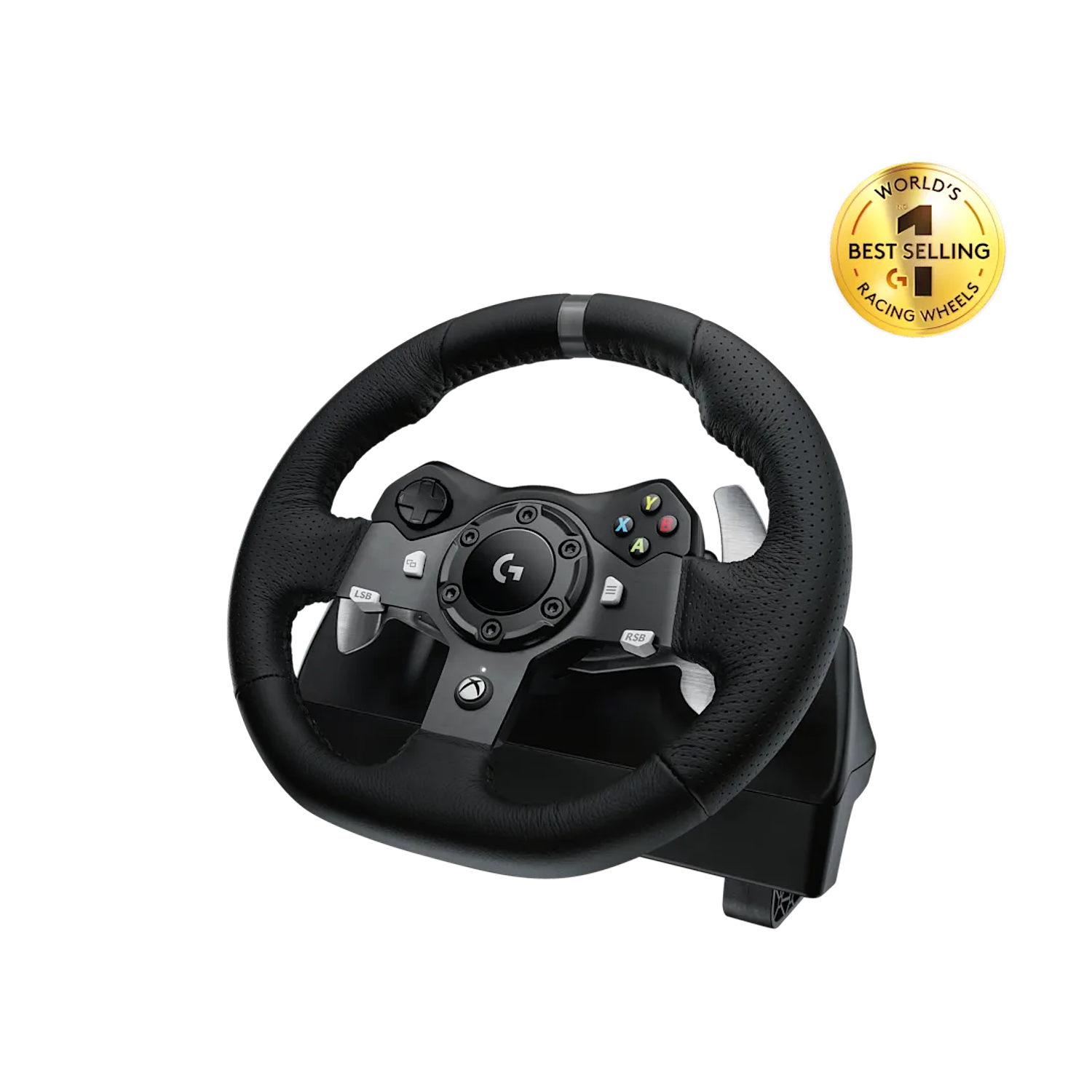Logitech G920 Driving Force Volante y Pedales, Force Feedback, 900°, Xbox One Series X S PC, Simulador de Carreras, Cuero, USB 2