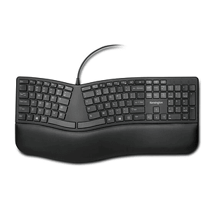 Kensington KB680 Teclado Ergonómico USB, Silencioso, Apoya Muñecas, Negro, Compatible Windows, Mac, Chrome