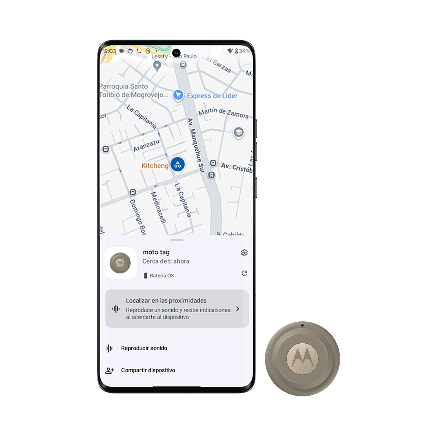 Moto Tag 2 Localizador Inteligente, Bluetooth 6.0, Ultra-Wideband, Ip68, Bateria De 600 Dias, Compatible Con Google Find Hub, Gris 7