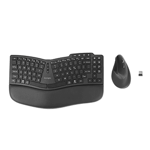 Kensington K75492ES Pro Fit Ergo KM675 EQ Combo Teclado Inalámbrico, Mouse Inalámbrico, Ergonomía Oficina, Windows, Mac