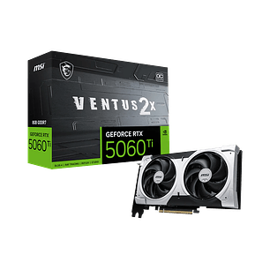 MSI Geforce RTX 5060 Ti 8g Ventus 2x Oc Plus Tarjeta Grafica, 8gb, Gddr7, 1x Hdmi 2.1a, 3x Displayport 2.1, Dual Fan