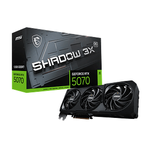 MSI Geforce RTX 5070 12g Shadow 3x Oc Tarjeta Grafica, 12gb, Gddr7, 1x Hdmi 2.1a, 3x Displayport 2.1, Triple Fan